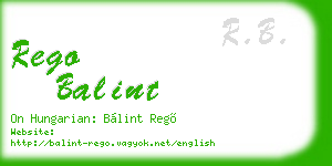 rego balint business card